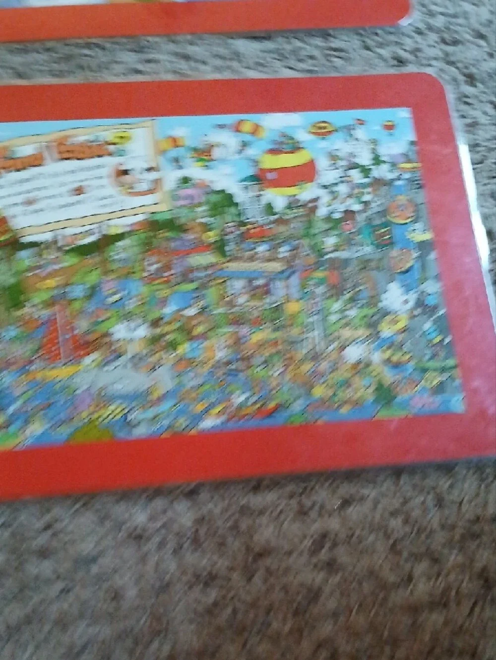 Kids' Find Eddie Puzzle Playmat - Red Set Of 2 Placemats